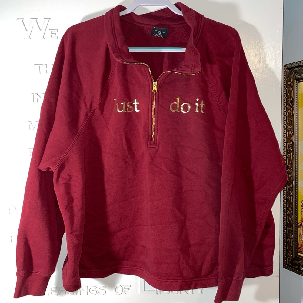 Half zip Nike sweatshirt - Maroon - 3x
